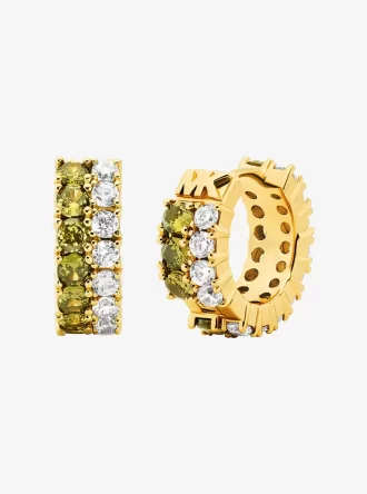 Colored Stone Huggie Earrings