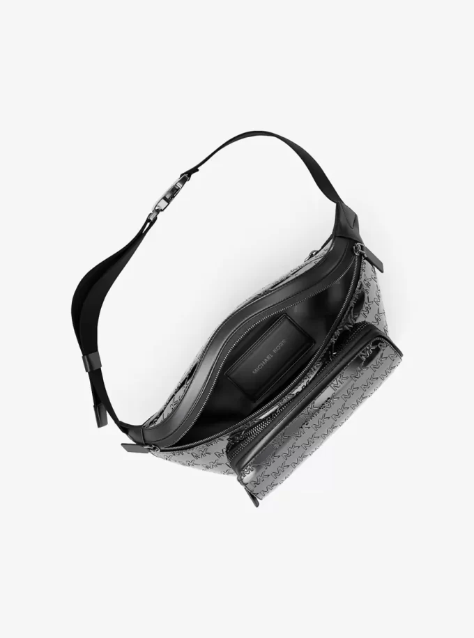 Cooper Medium Metallic Logo Debossed Utility Sling Pack