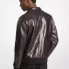 Distressed Leather Harrington Jacket
