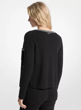 Embellished Nylon Blend Cardigan