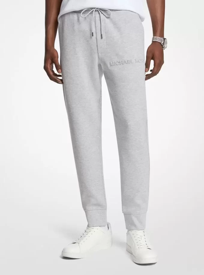 Embossed Logo Cotton Blend Joggers
