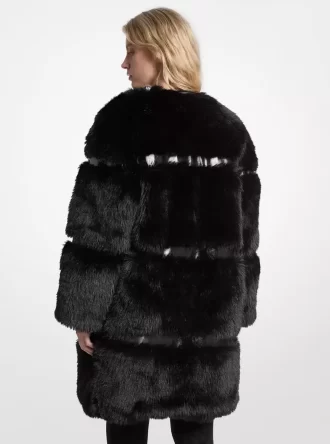 Faux Fur and Patent Coat