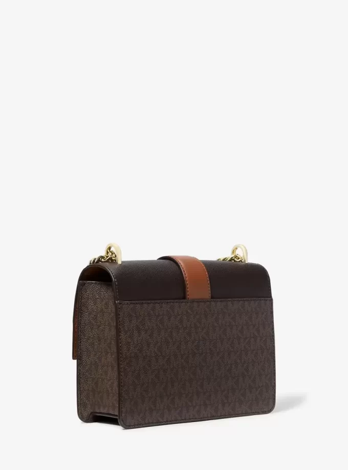 Greenwich Small Color-Block Signature Logo Crossbody Bag