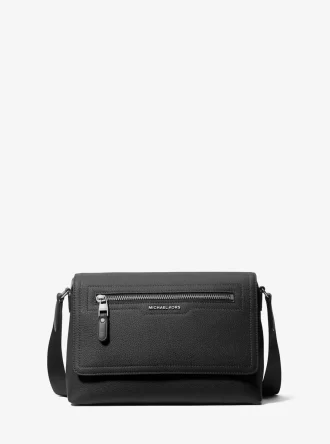 Hudson Small Pebbled Leather Messenger Bag