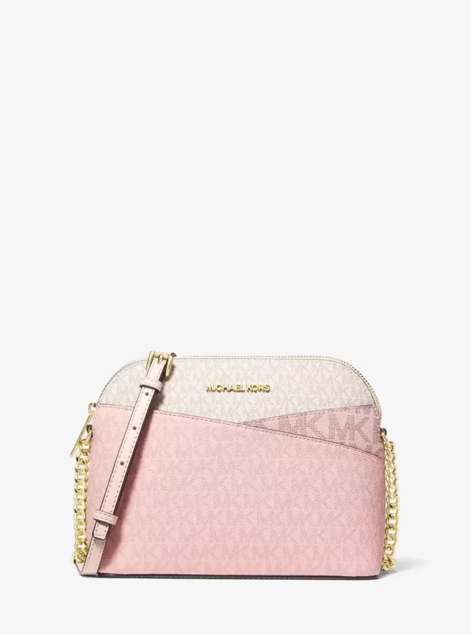 Jet Set Travel Medium Color-Block Signature Logo Crossbody Bag Jet Set Travel Medium Color-Block Signature Logo Crossbody Bag