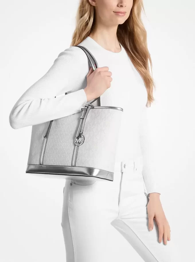 Jet Set Travel Small Metallic Logo Top-Zip Tote Bag Jet Set Travel Small Metallic Logo Top-Zip Tote Bag