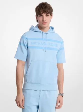 Logo Garment-Dyed Cotton Short Sleeve Hoodie