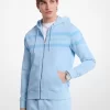Logo Garment-Dyed Cotton Zip Up Hoodie