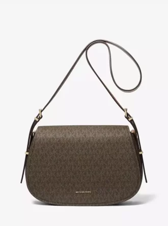 Lydia Medium Signature Logo Messenger Bag