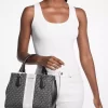 Marilyn Medium Signature Logo Stripe Satchel