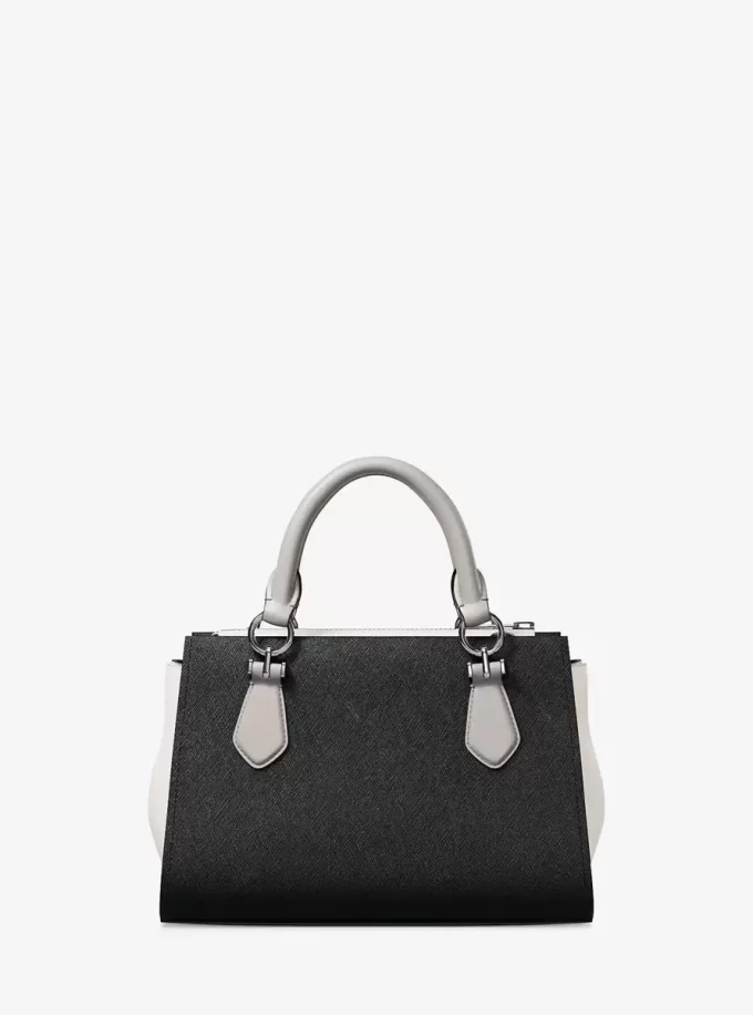 Marilyn Small Color-Block Saffiano Leather Messenger Bag