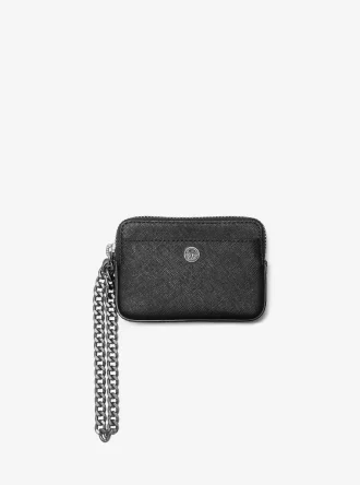 Medium Saffiano Leather Chain Card Case