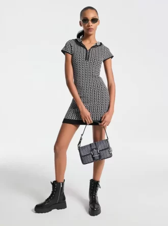 MK2000 Logo Jacquard Hoodie Dress