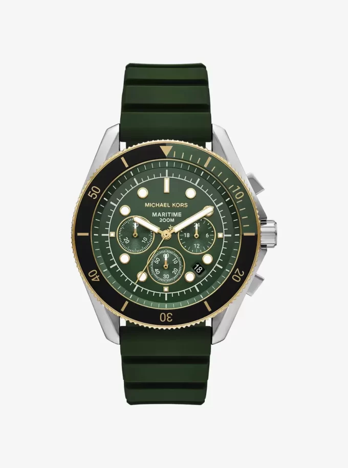 Oversized Maritime Two-Tone and Silicone Watch