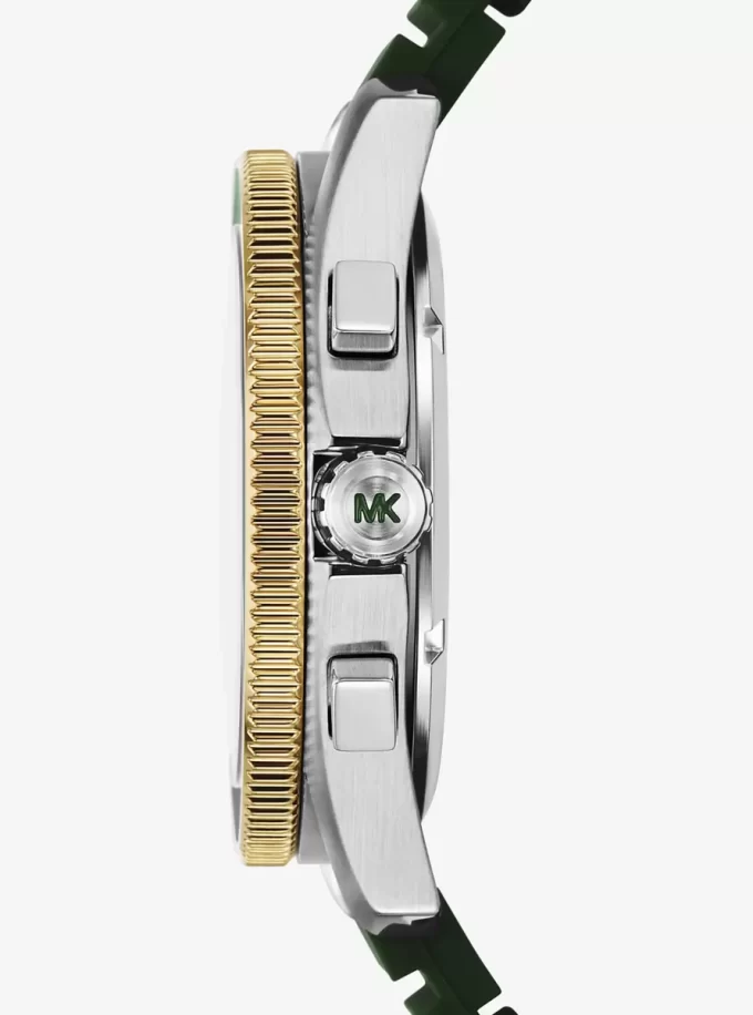 Oversized Maritime Two-Tone and Silicone Watch
