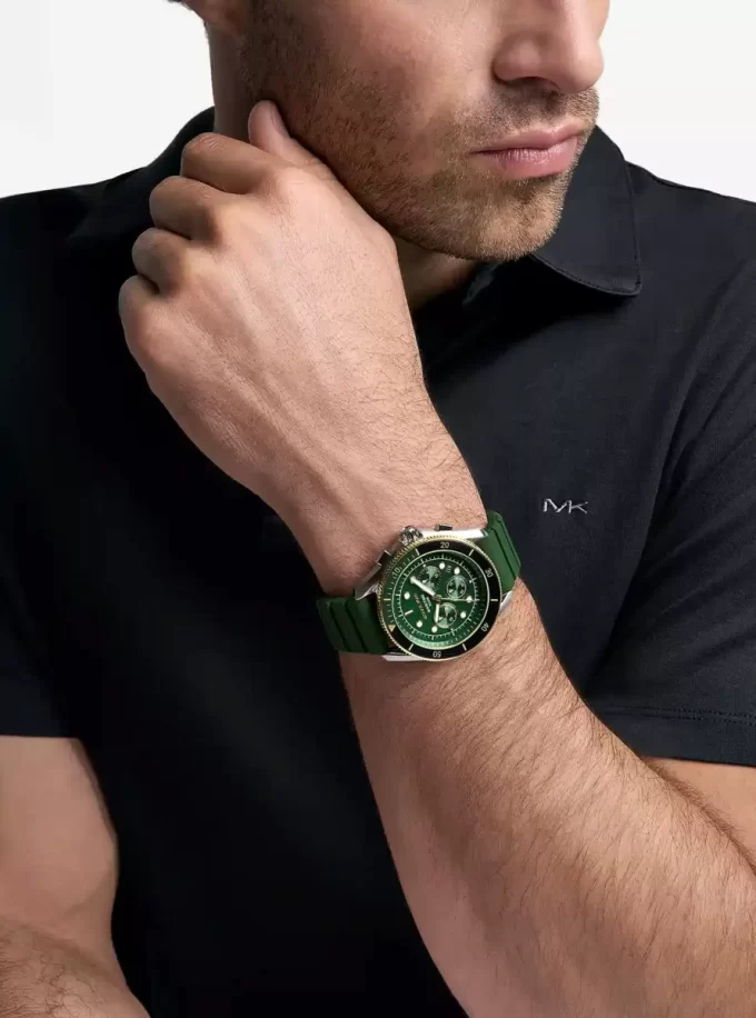Oversized Maritime Two-Tone and Silicone Watch