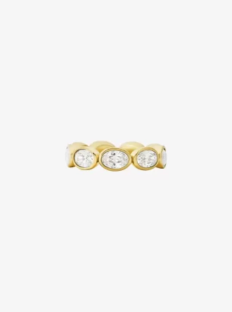 Precious Metal-Plated Cubic Zirconia Tennis Ring