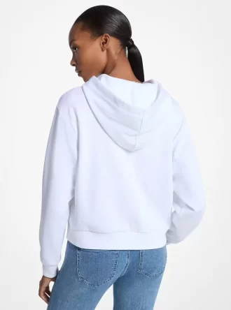 Sequined Graphic Cotton Blend Hoodie